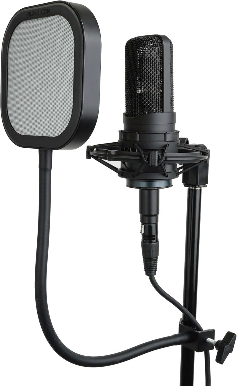 Audio Icon Store Flex Pro Interchangeable Microphone Pop Filter | Aluminum Gooseneck Mic Shield | Dual-Layer Metal, Mesh & Acoustic Foam WindScreen Mic for Studio Recording, Podcasting, 360° Vocal (Metal Pop Filter) - Image 2